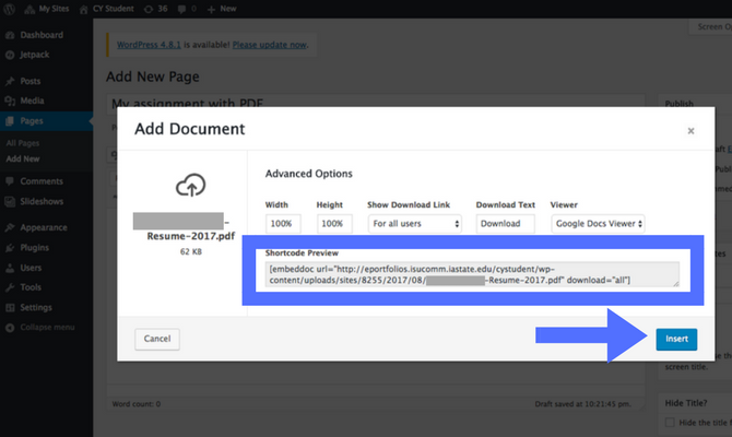 Adding PDF step 4 screenshot