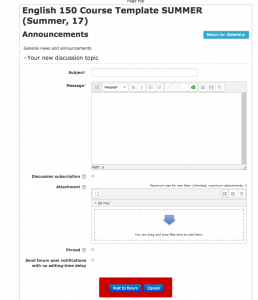 Add a subject line, message, and any attachments that you want in the announcement. 